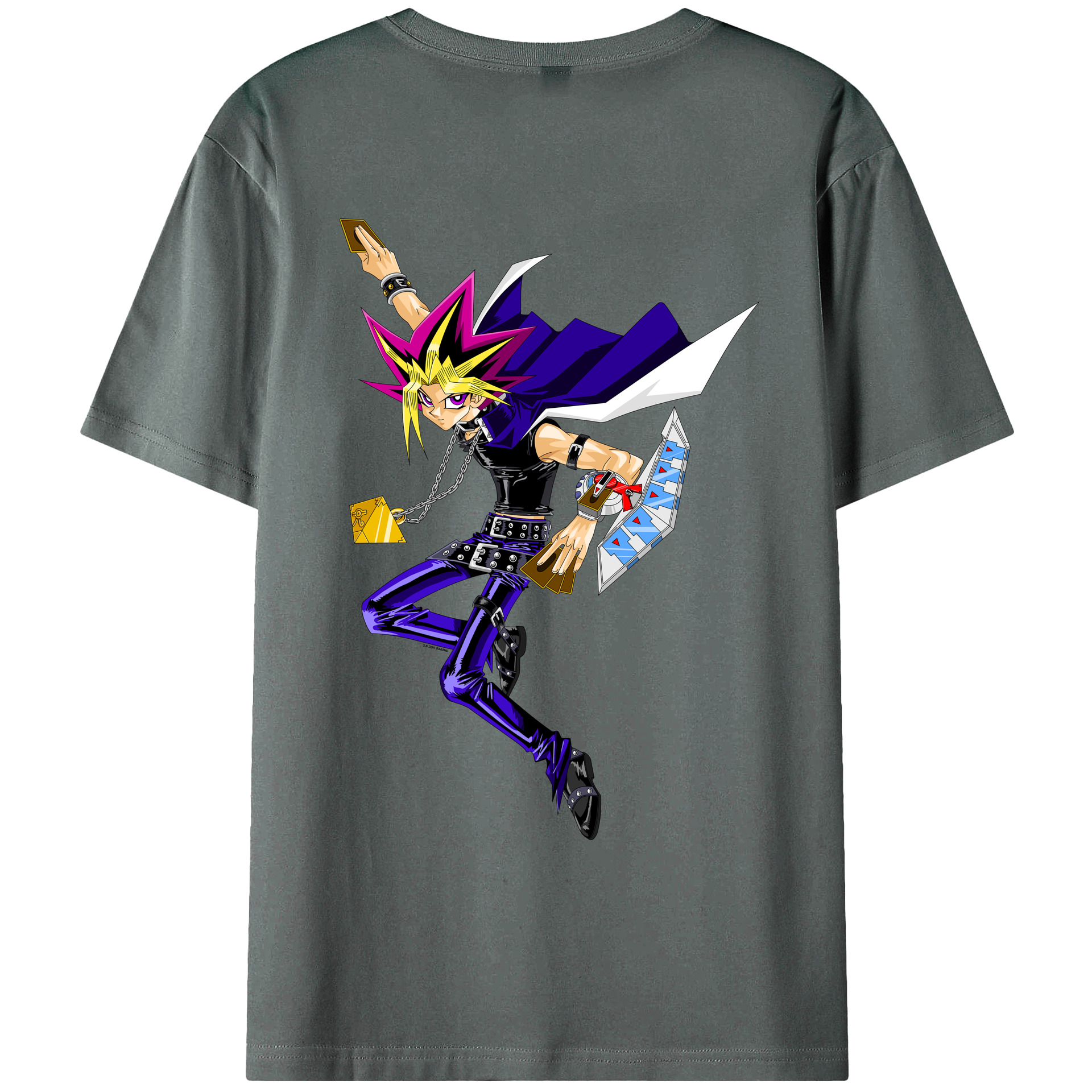 （画像用） 遊☆戯☆王 Yu-Gi-Oh! 綿100％ メンズ半袖Tシャツ（バックプリント） 通気性